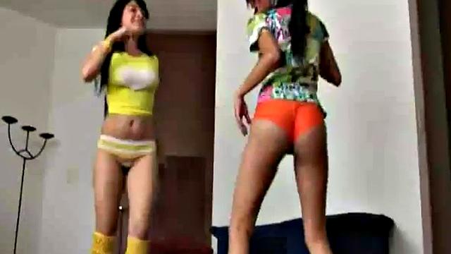 Watch these hot amateur lesbians get off together in their mutual masturbation session!