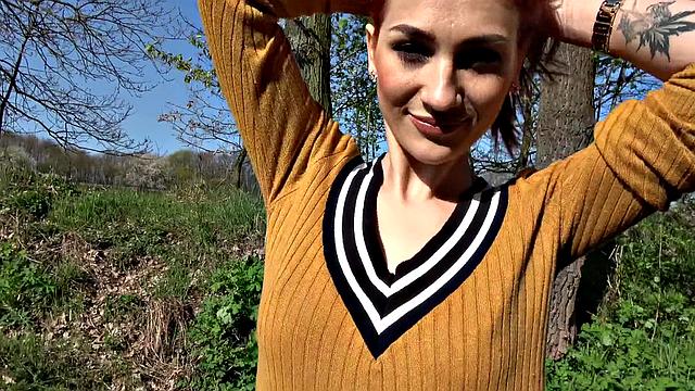 Tattooed Redhead Fucks for Cash