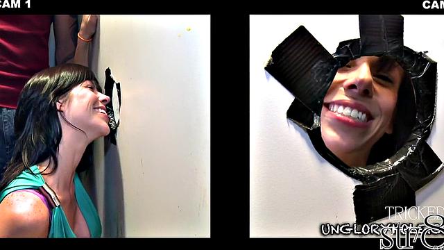 Straight gloryhole user fooled by stud