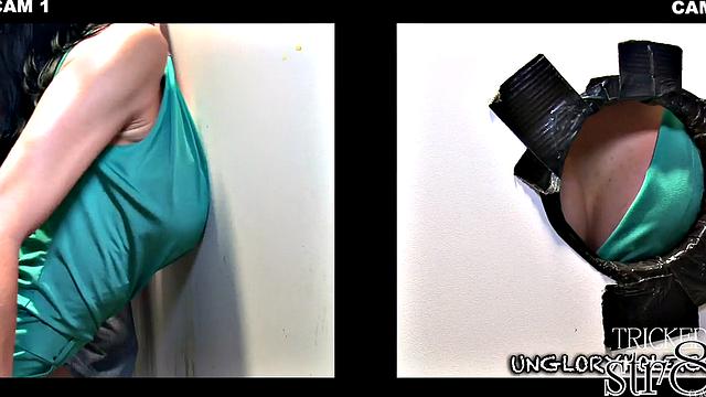 Straight gloryhole user fooled by stud