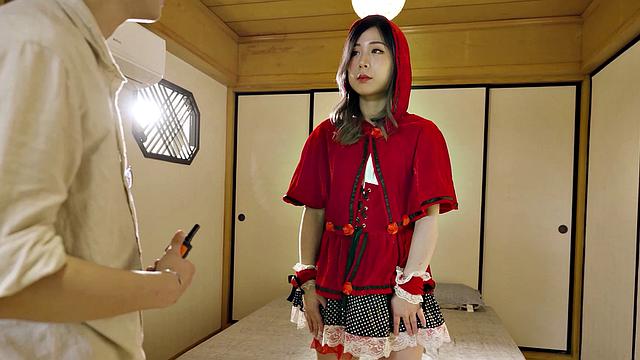 Commercial model Siyu Lin with the director after a long day of work