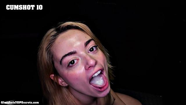 софия бернс глотает двенадцать залпов спермы на глори-холе