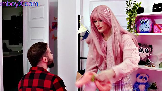 Pinky roseboy femboy giving head and getting ass penetrated