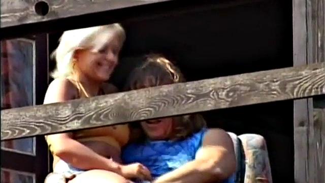 Hot busty blonde fucked outdoors on the farm