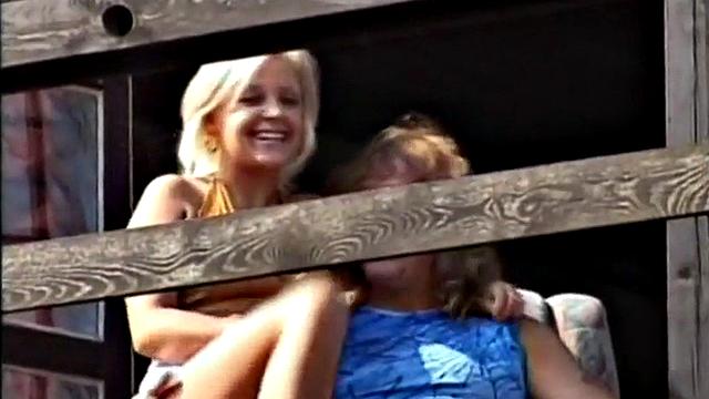 Hot busty blonde fucked outdoors on the farm