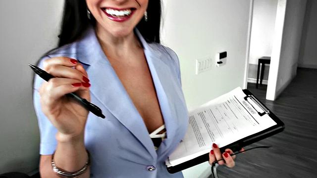 Watch this tattooed Latina babe blow and ride her client's hard cock in the living room