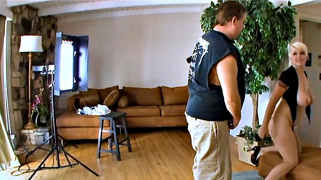 Real gonzo cramming busty upskirt