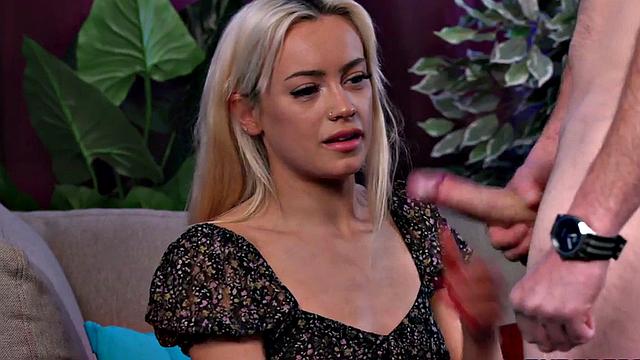 CFNM lady strokes big black cock while talking dirty