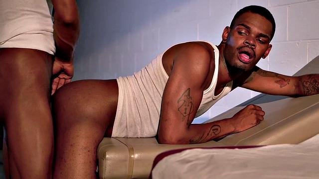 Black tattooed bottom barebacked hard by BBC BF