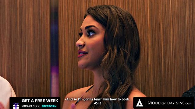 MODERN-DAY SINS - 2 Angry Men Rough Fuck Slutty Girlfriend Gizelle Blanco In Elevator