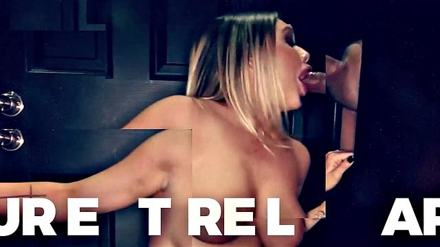 GloryholeSecrets - Cute PETITE Brunette Deepthroats And Gives Blowjobs At The Gloryhole