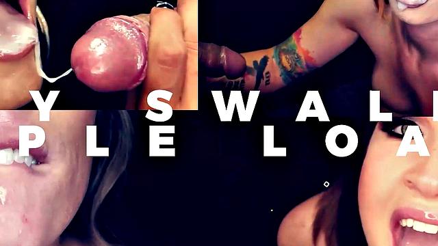 GloryholeSecrets - Cute PETITE Brunette Deepthroats And Gives Blowjobs At The Gloryhole