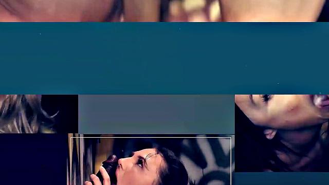 GloryholeSecrets - Cute PETITE Brunette Deepthroats And Gives Blowjobs At The Gloryhole