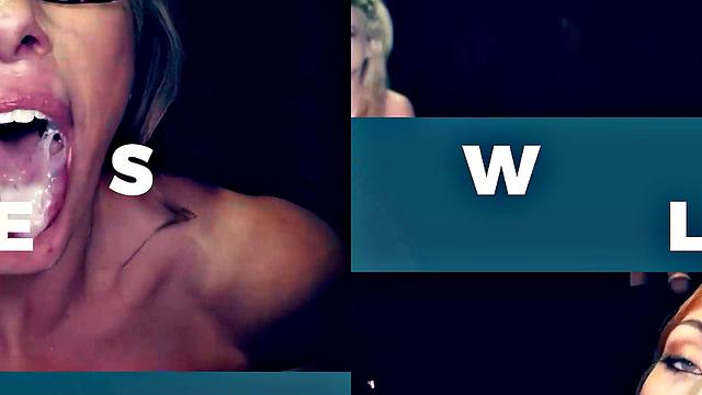 GloryholeSecrets - Cute PETITE Brunette Deepthroats And Gives Blowjobs At The Gloryhole