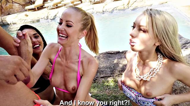 смотри, как зрелые шлюхи трахаются у бассейна на жаркой орге