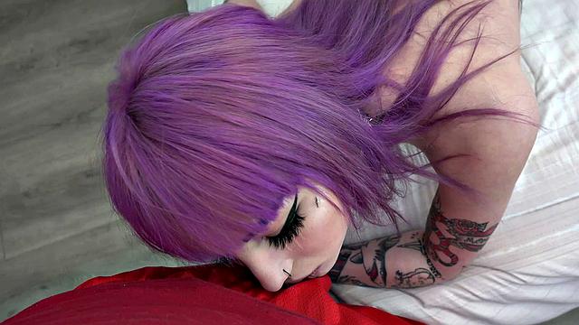 Inked Coed gets Creampie