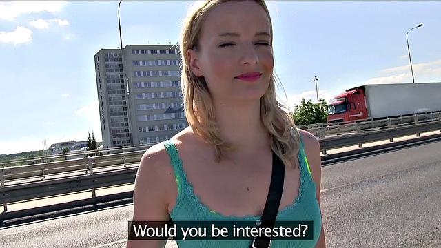 Fit and Toned Blonde Banged Outside