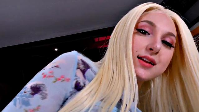 Busty POV babe with pierced nipples sucks and rides dick