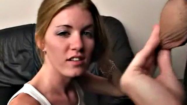 Quincy May blonde teen sucks cock