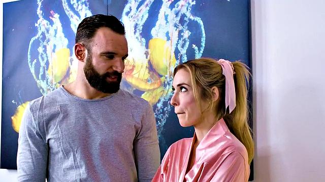 WAM babe drilled in oiled BJ and pussyfuck action