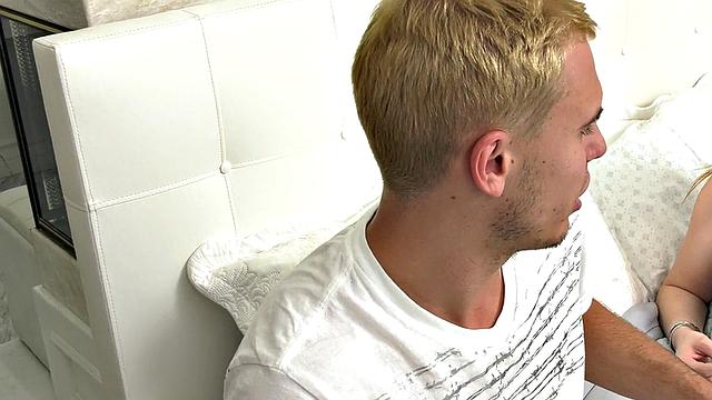 Transsexual ladies drilled in threesome by male