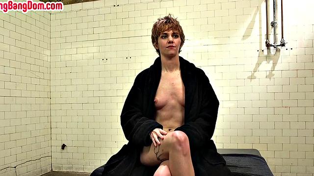 Skinny sub gangbanged hard for deepthroat and pussydrill