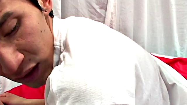 Eduardo has hooked up with Juancho and it isn't long before he has the skinny twink naked. With both sporting big boners, he takes a ride while coaching the boy on how to fuck him.