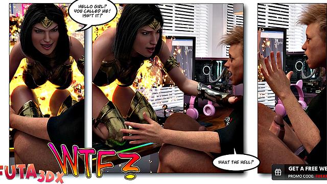Futa3dX - Wonder Woman Fucked Hard By Big Dicked Futa Babe