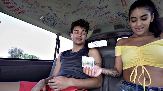 Picked up twink fucks hunk asshole in van for money