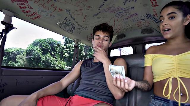Picked up twink fucks hunk asshole in van for money