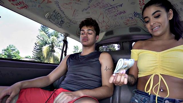 Picked up twink fucks hunk asshole in van for money