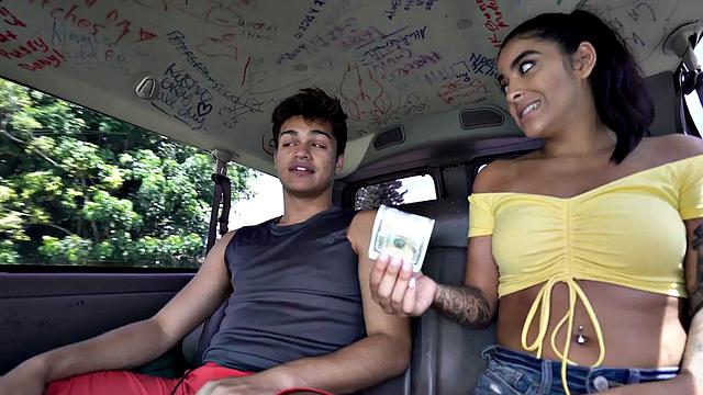 Picked up twink fucks hunk asshole in van for money