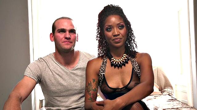 Black bdsm femdom pegging submissive in erotic couple