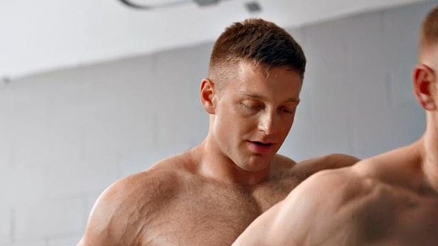 Eager jock barebacked by gym instructor