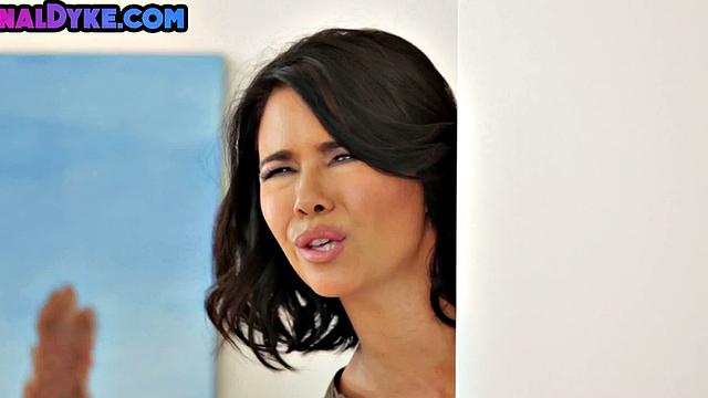 Amateur lesbian stepdaughter toyed by Asian stepmom