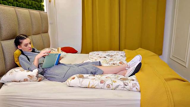 VIP4K. Guy puts new toy aside and fucks teen till creampie