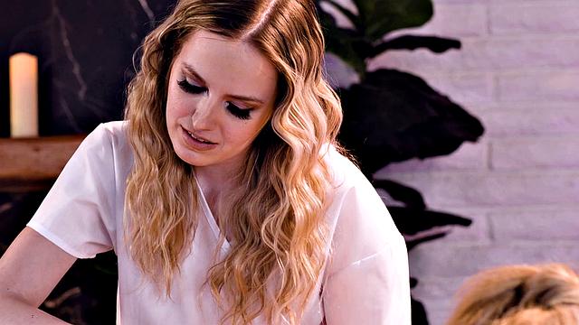 GIRLSWAY - Petite Blonde Masseuse Gives Stacked MILF Savannah Bond The Best Happy Ending!