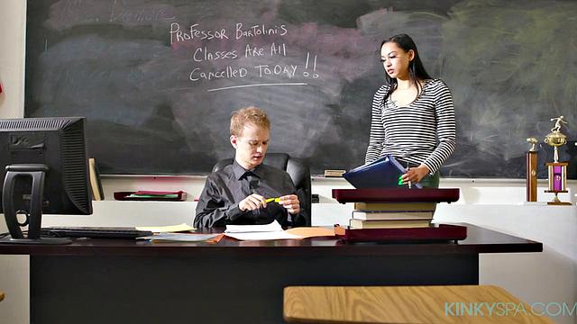 Teen Iris Ivy makes a trade with the TA for a better grade