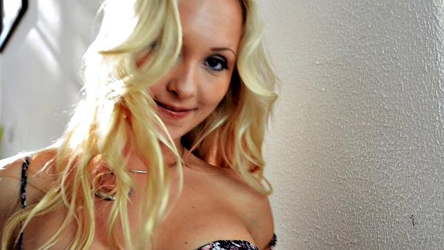 Pretty Blonde in Her Frilly Thong