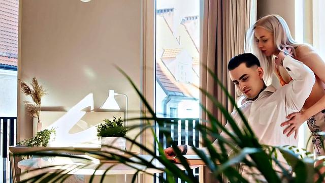 BF pounds desirous GF's shaved twat with his hard cock in a hot one-on-one session