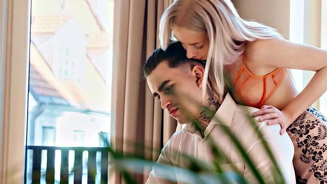 BF pounds desirous GF's shaved twat with his hard cock in a hot one-on-one session