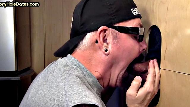 Real gaydaddy throats gloryhole dick in home video
