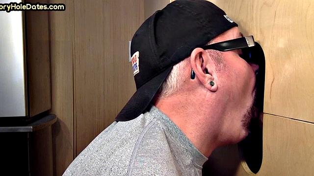 Real gaydaddy throats gloryhole dick in home video