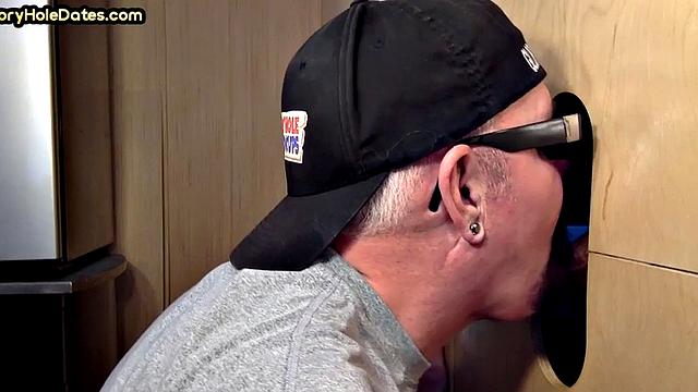 Real gaydaddy throats gloryhole dick in home video