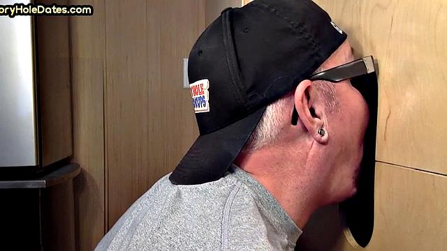 Real gaydaddy throats gloryhole dick in home video