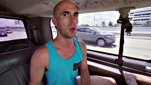 Fooled amateur paid to fuck gay in public outdoor van