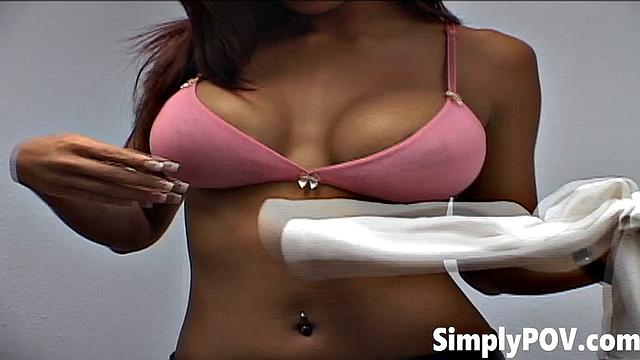 Princess with medium tits rubbing and blowjob hard