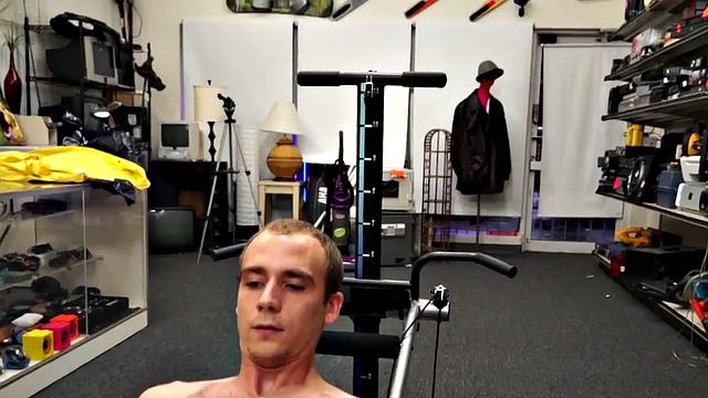 Hairy gay pawn 3some banged in the store by owners.