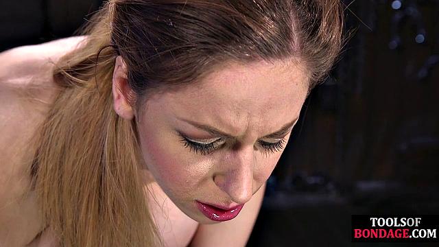 Sub blonde analtoyed by master