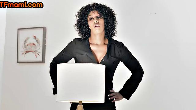 DTF Ebony stepmom fucked in taboo 3some by stepson